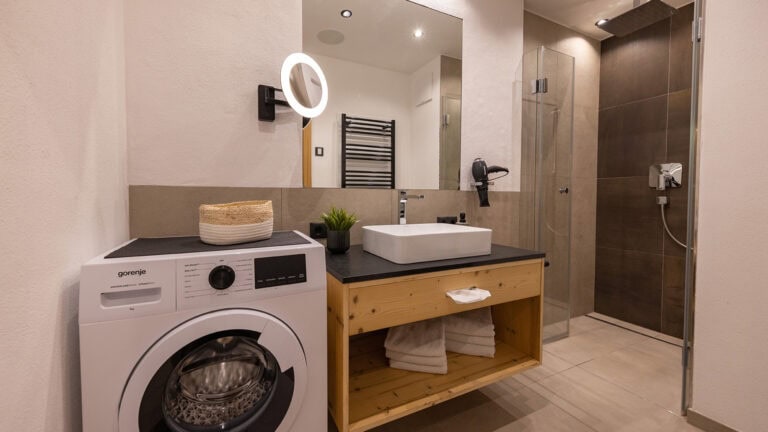 FESH LIVING Badezimmer Dusche Waschmaschine Regendusche Föhn