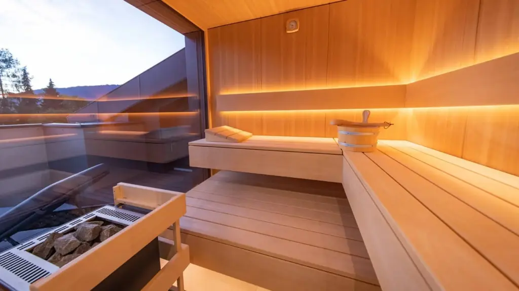 Private sauna in the penthouse with a view