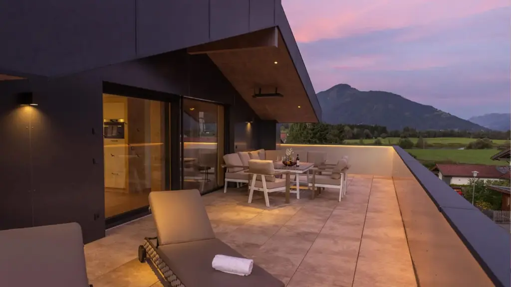 Penthouse roof terrace with lounge furniture